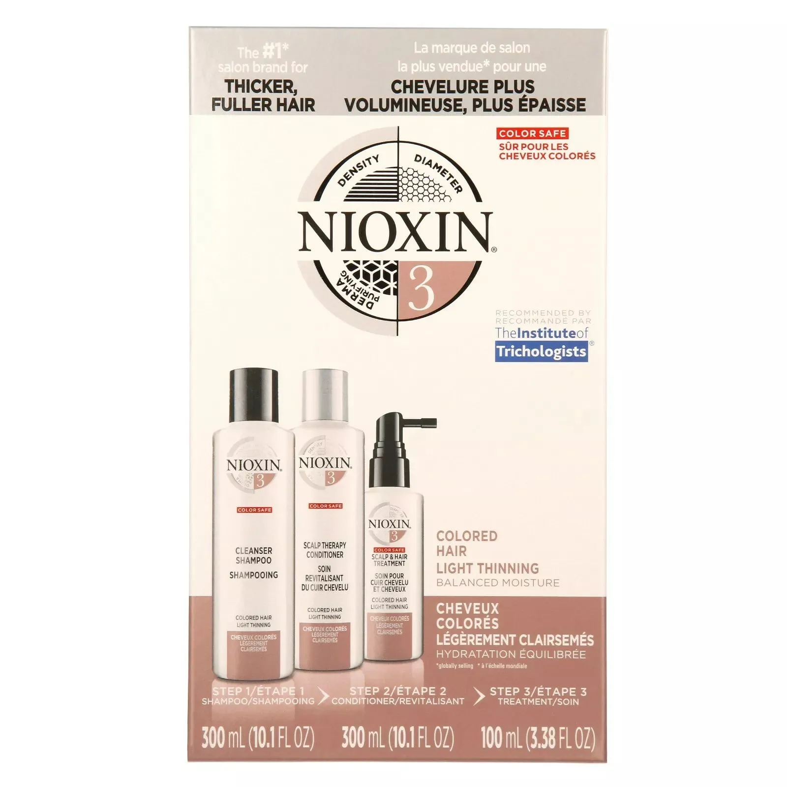 Nioxin System 3 Starter Kit(Cleanser 10.1 oz & Scalp Therapy 10.1 oz & Scalp Treatment 3.38 oz)