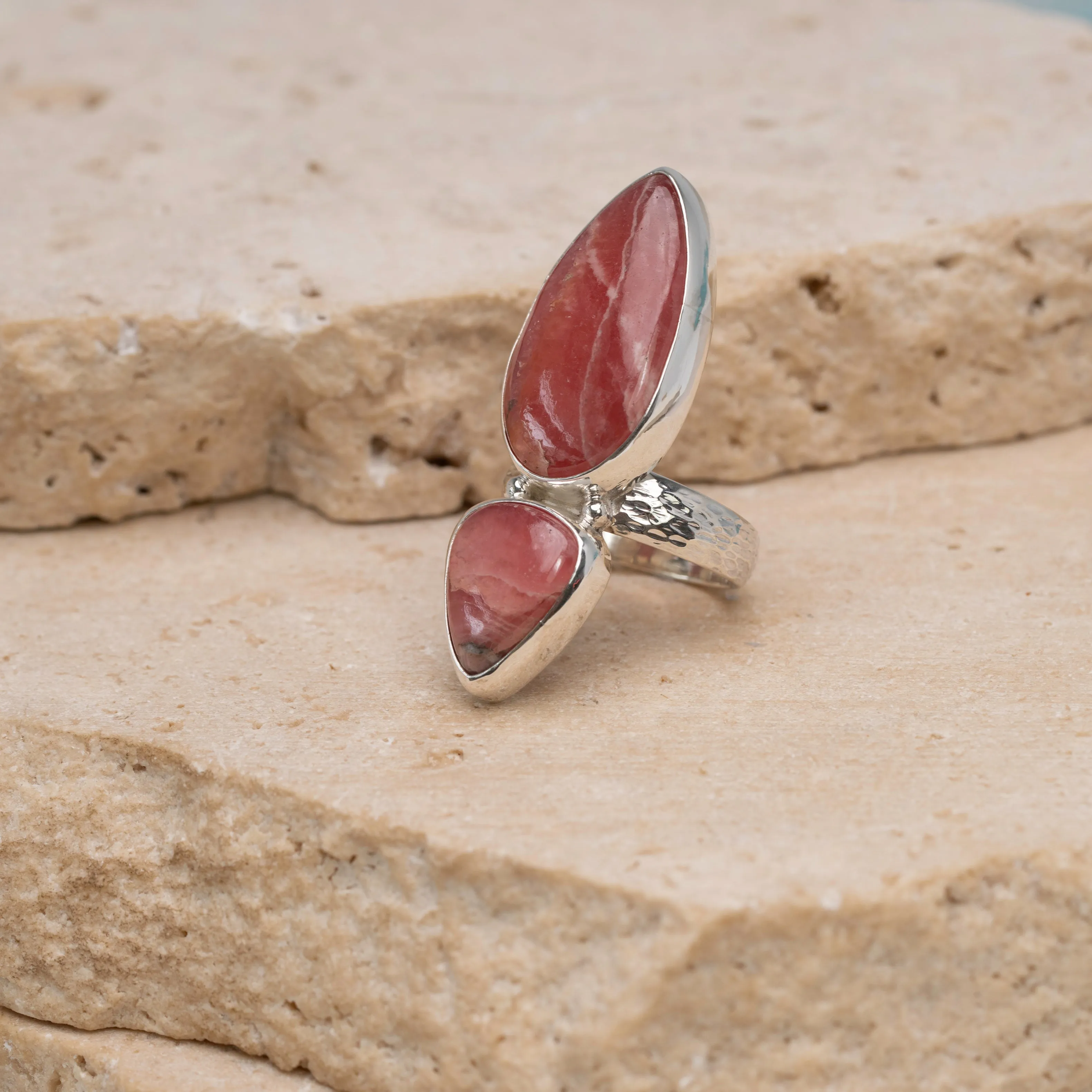 Rhodochrosite Blush Ring